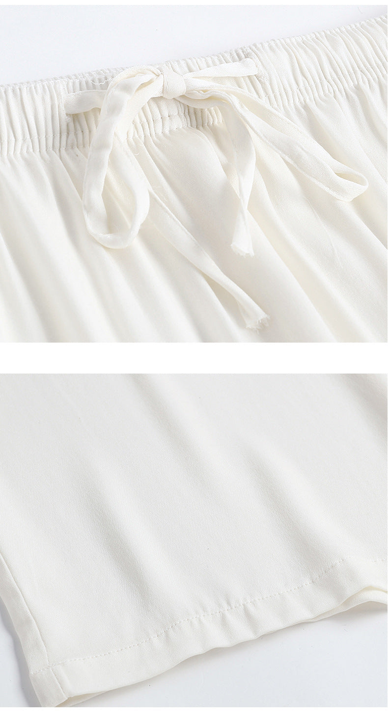 Elastic Waistband Draped Mulberry Silk Pants